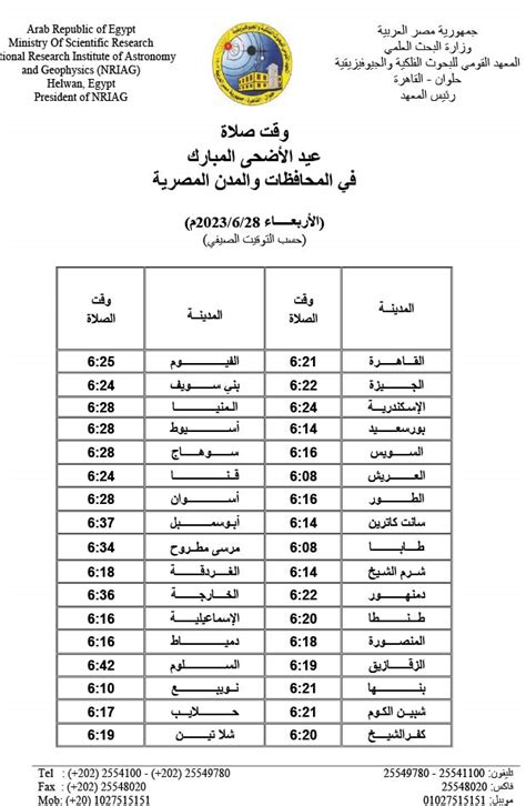 موعد صلاة عيد الاضحى