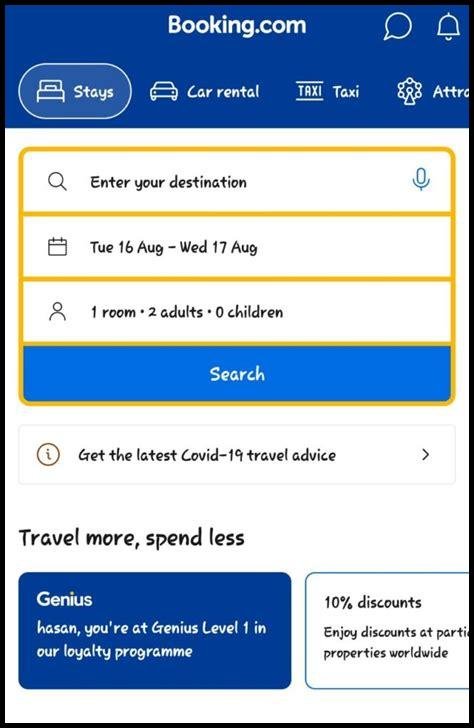 كيف يمكنني استخدام تطبيق Booking أثناء السفر