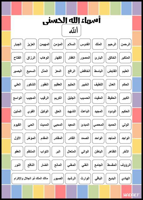 الأسماء الحسنى والأسماء الأخرى الأسماء الحسنى والأسماء الأخرى
